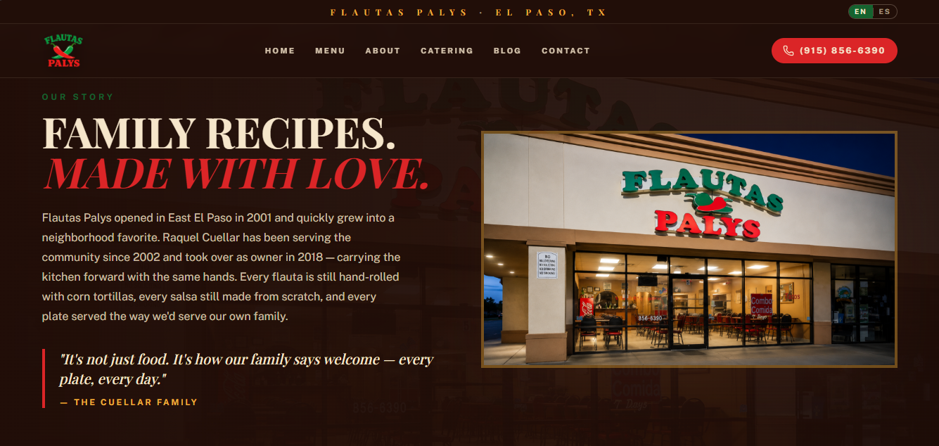 Flautas Palys website